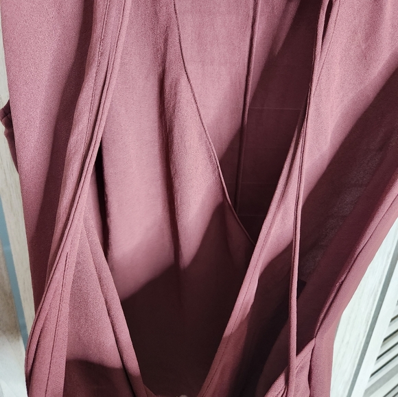Helmut Lang silk chiffon and goat leather layered top size M in burgundy - Picture 8 of 8